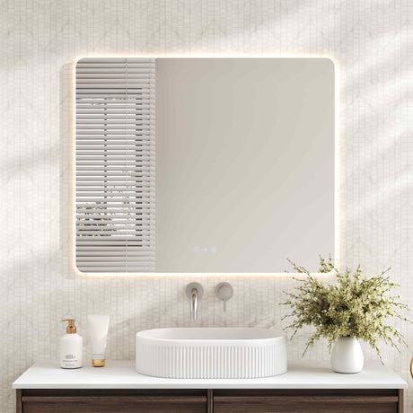 LUNA LED Rectangular Frameless Mirror 750x900mm 