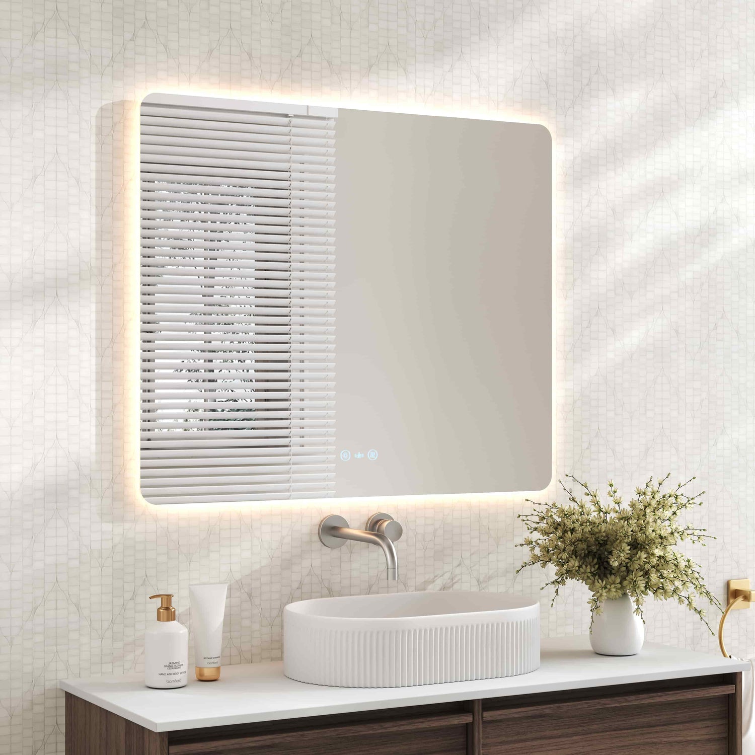 LUNA LED Rectangular Frameless Mirror 750x900mm 
