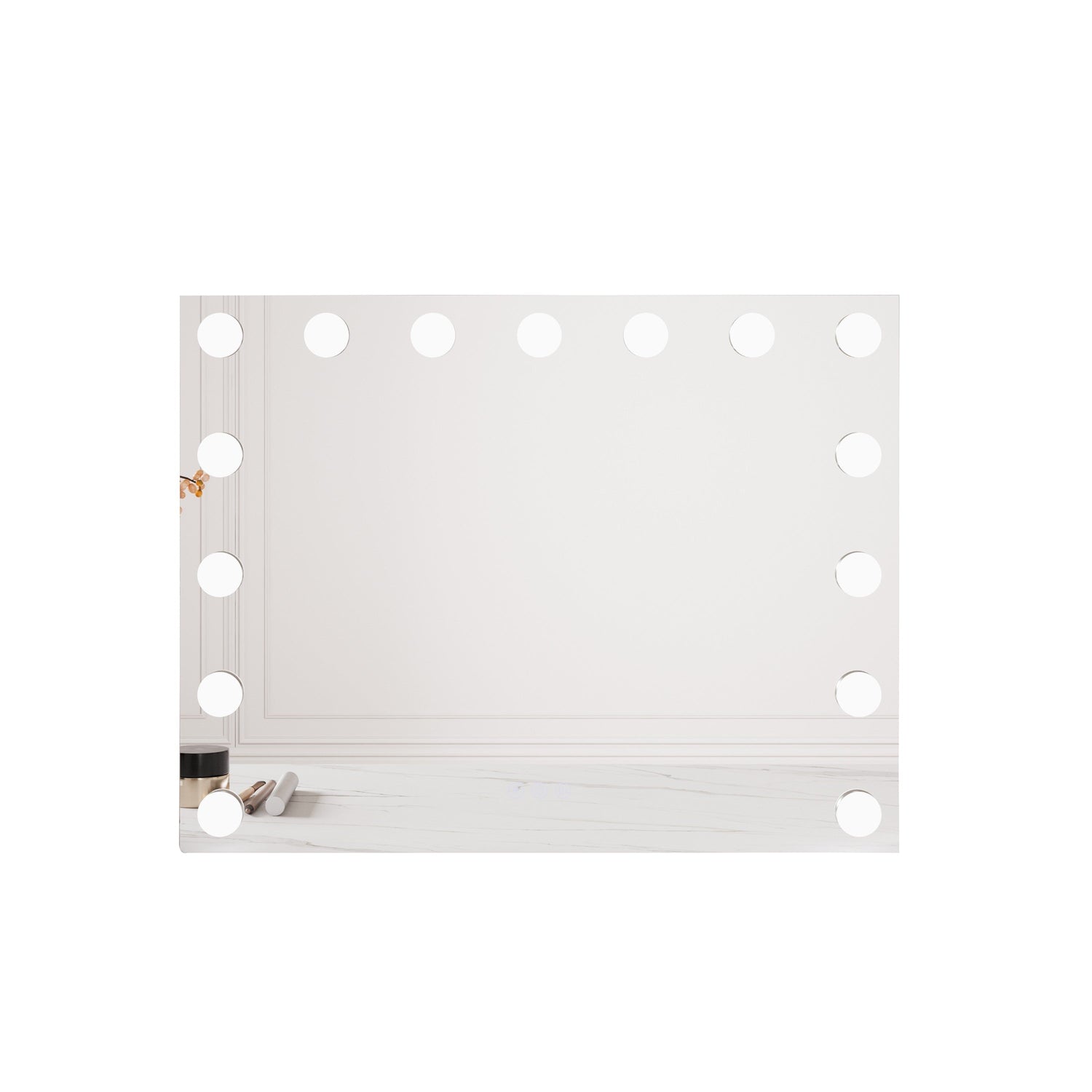 LUNA LED Rectangular Frontlit Makeup Frameless Mirror 580×450mm
