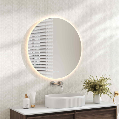 LUNA LED Round Frameless Mirror