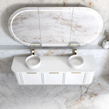 Lancaster Wall Hung Curve Vanity Satin White (All Size)