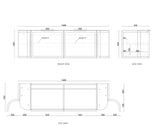 Lancaster Wall Hung Curve Vanity Satin Black (All Size)