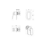 Lantra Shower Mixer –Oval Plate – TRIM KIT ONLY