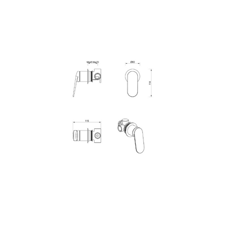 Lantra Shower Mixer – Round Plate – TRIM KIT ONLY