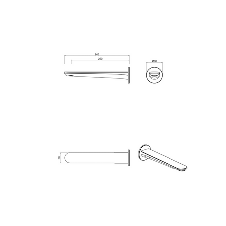 Lantra Straight -Bath Spout