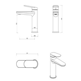 Lantra Straight Spout Basin Mixer