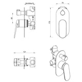 Lantra Mixer Diverter - 1P - TRIM KIT