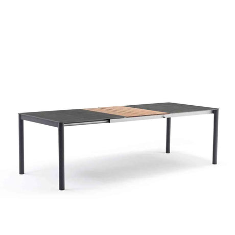 Largo Outdoor Aluminium Dining Table with Ceramic Glass & High-pressure Laminate Top 180 / 246 cm in Charcoal
