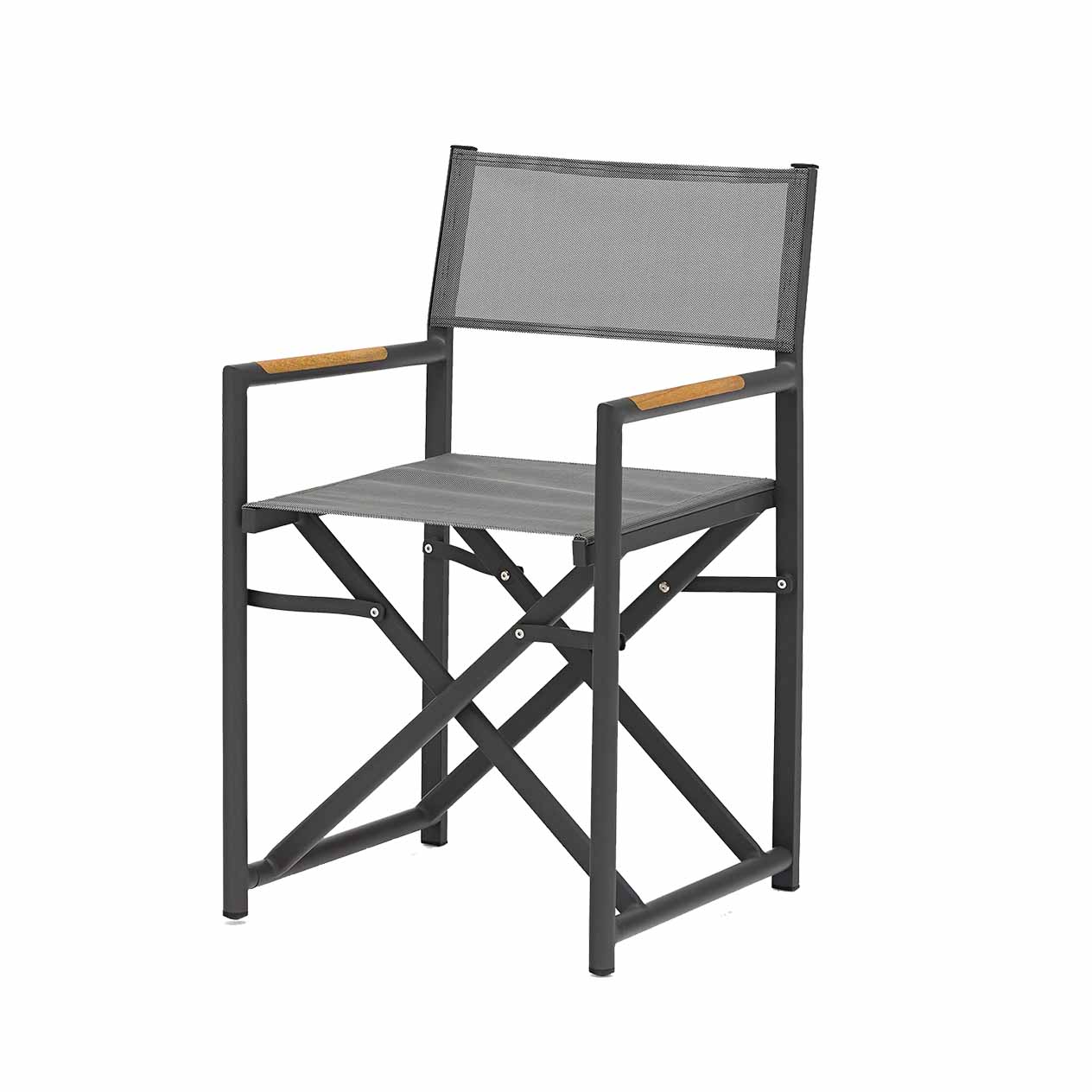 Largo Outdoor Aluminium Director Chair in Charcoal/White