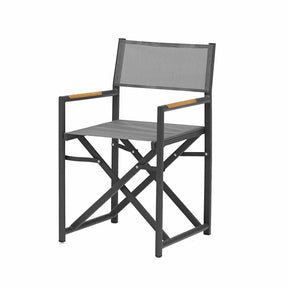 Largo Outdoor Aluminium Director Chair in Charcoal/White
