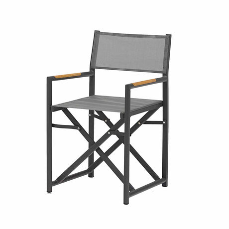 Largo Outdoor Aluminium Director Chair in Charcoal/White