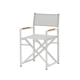 Largo Outdoor Aluminium Director Chair in Charcoal/White