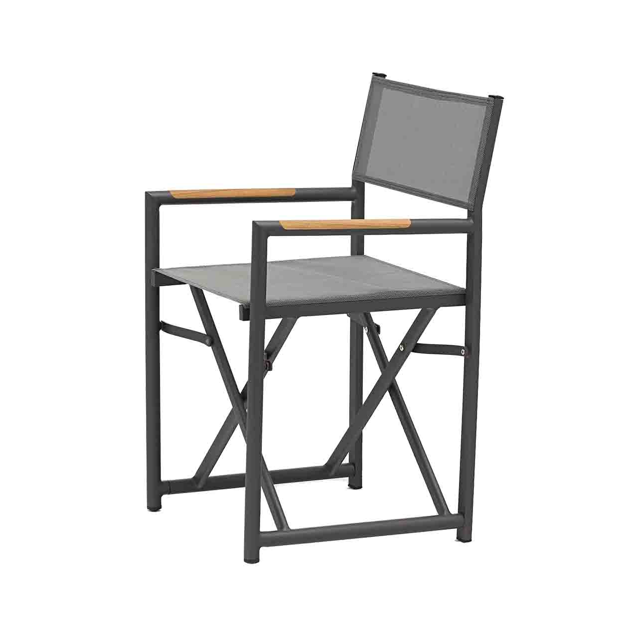 Largo Outdoor Aluminium Director Chair in Charcoal/White