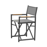 Largo Outdoor Aluminium Director Chair in Charcoal/White