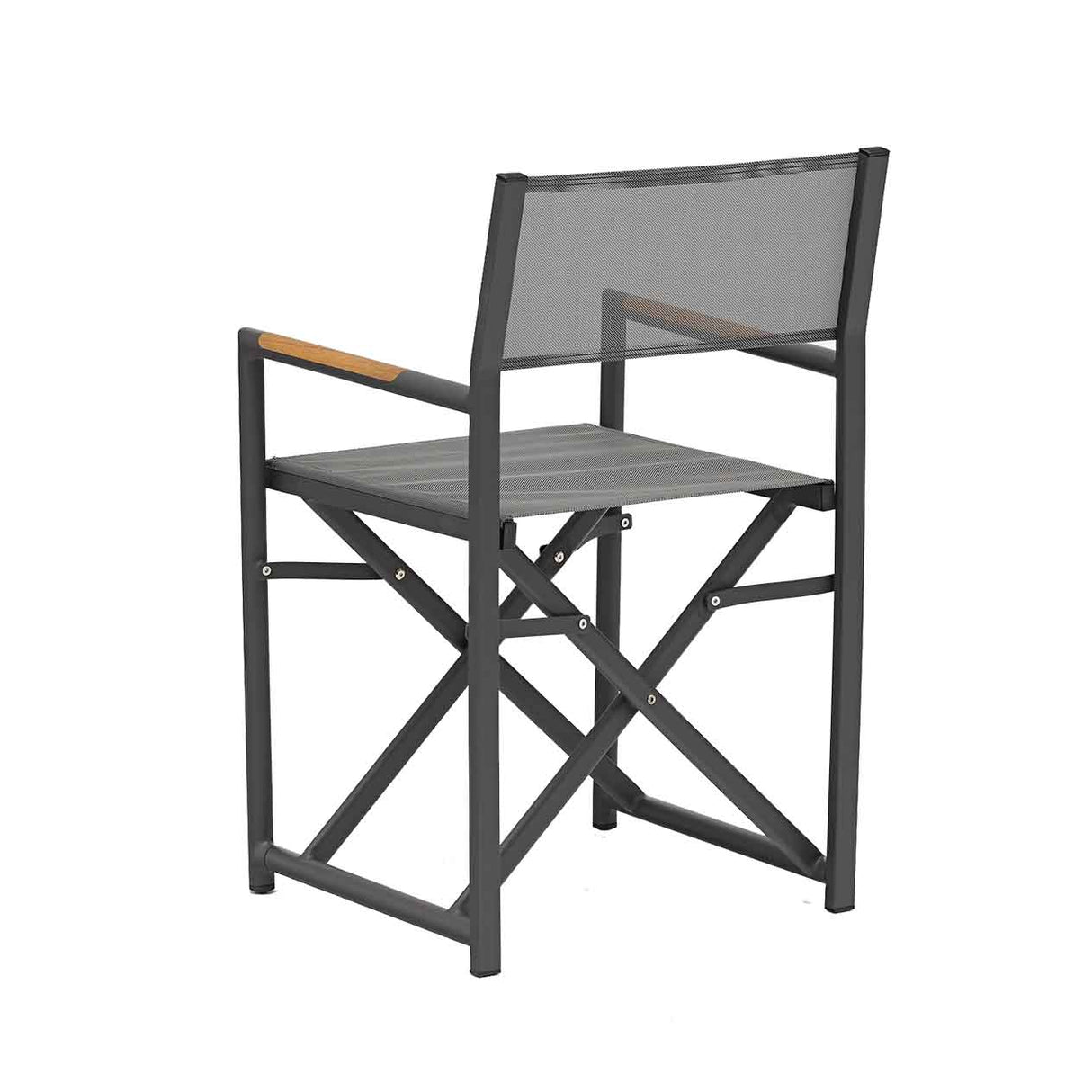 Largo Outdoor Aluminium Director Chair in Charcoal/White