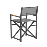 Largo Outdoor Aluminium Director Chair in Charcoal/White