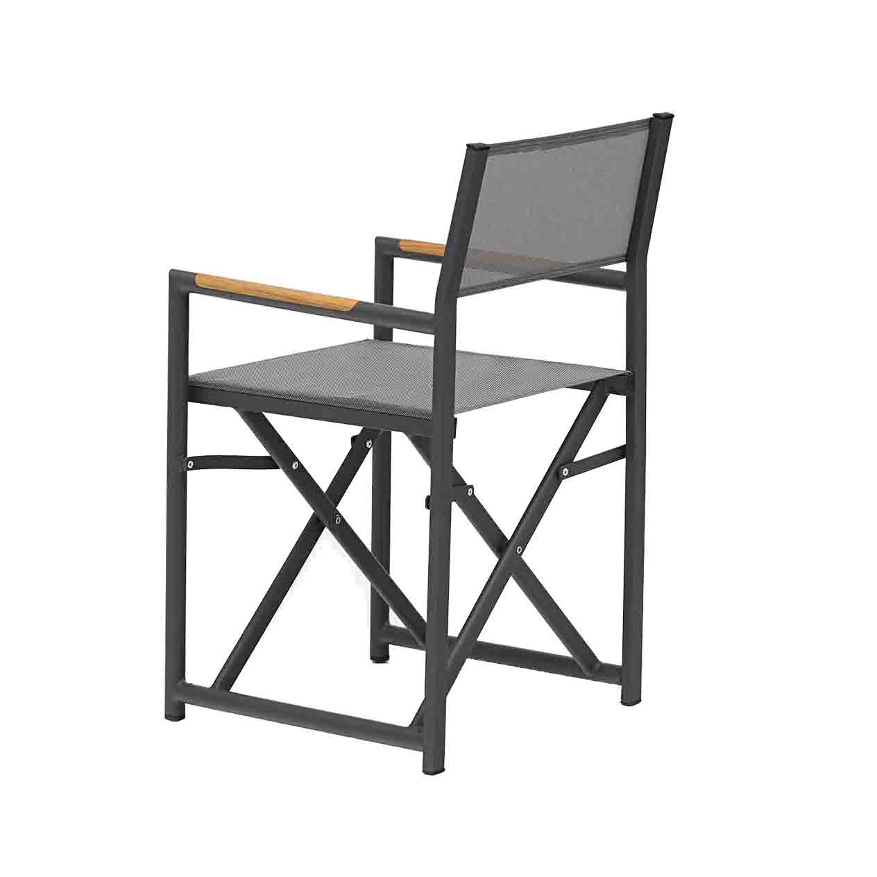 Largo Outdoor Aluminium Director Chair in Charcoal/White