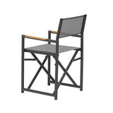 Largo Outdoor Aluminium Director Chair in Charcoal/White