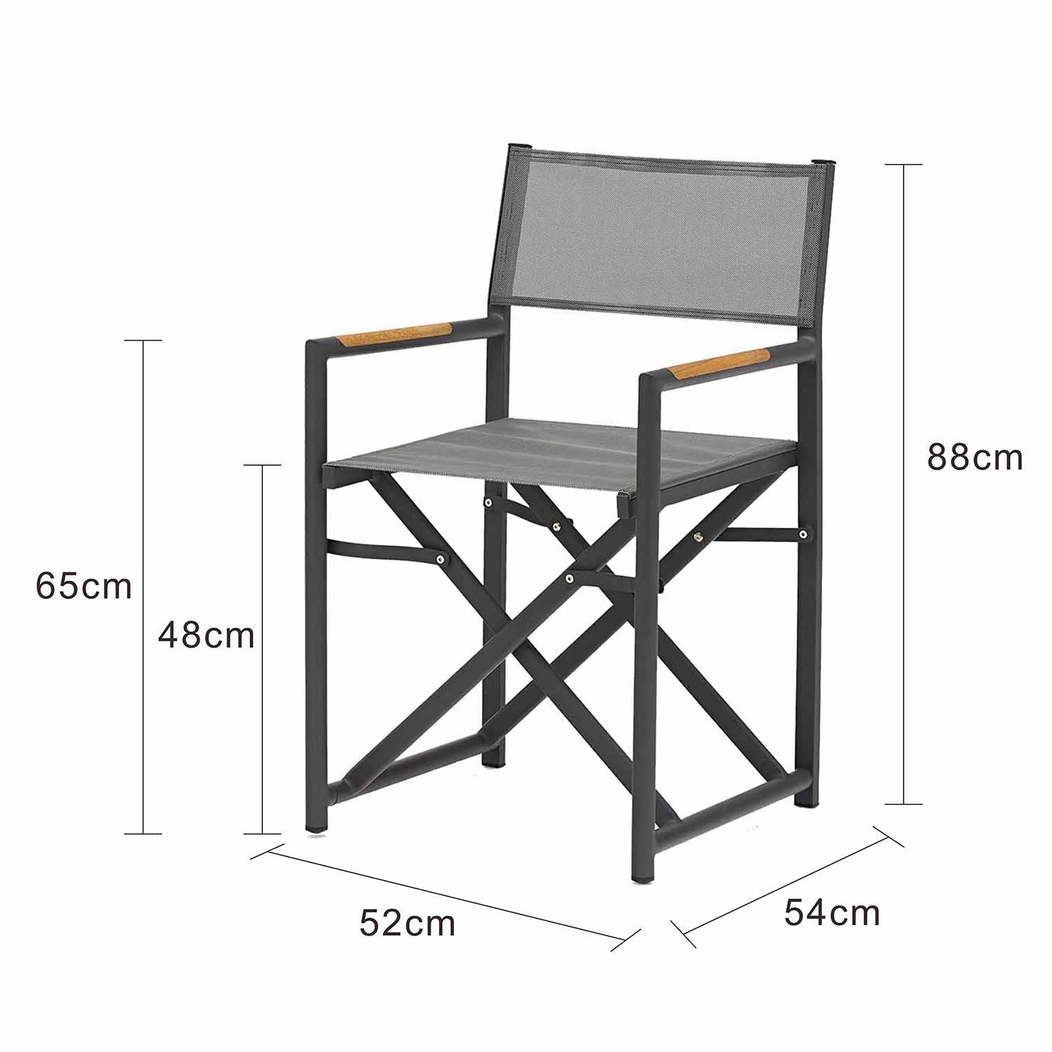 Largo Outdoor Aluminium Director Chair in Charcoal/White