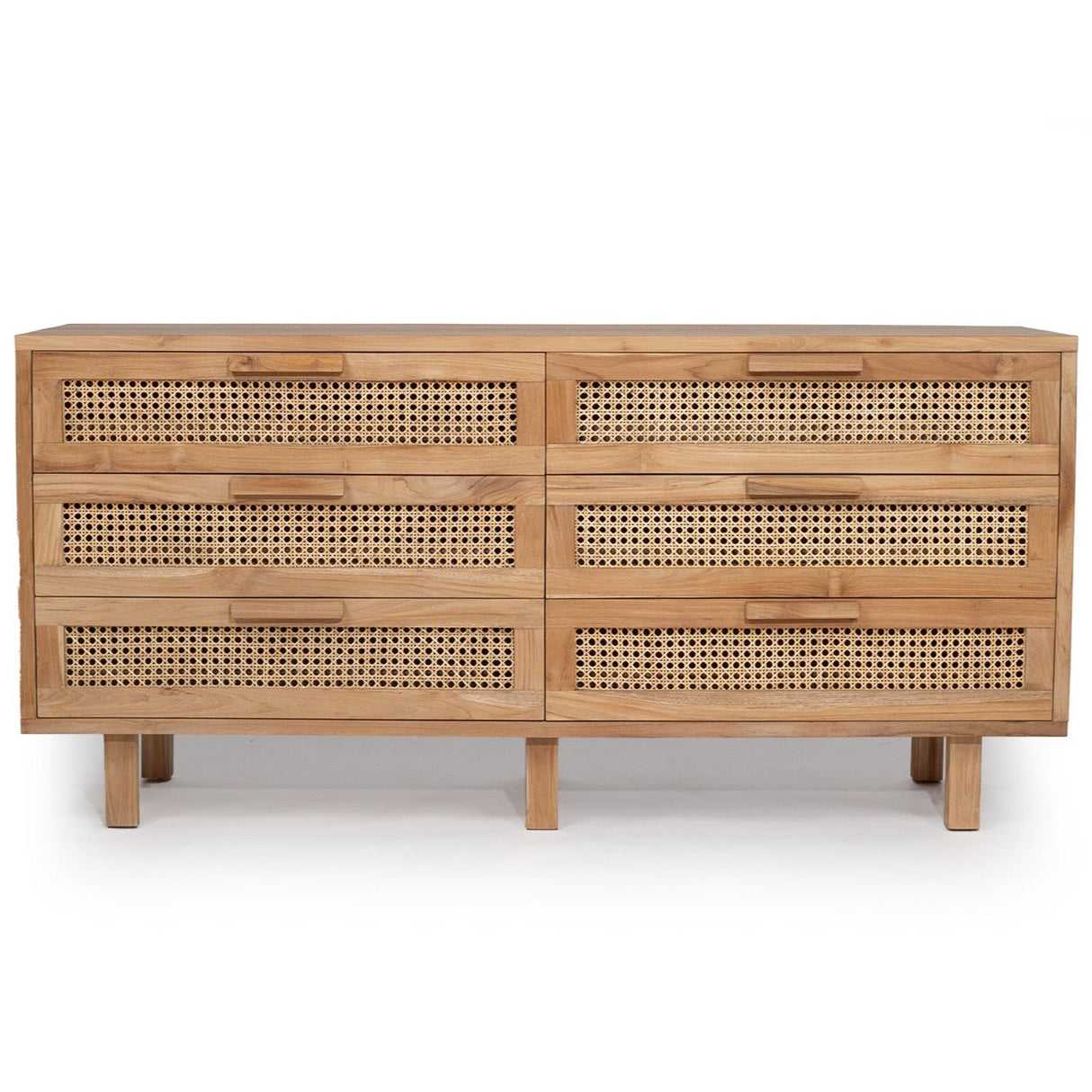 Laurel Chest of Teak Drawers - Natural 1.6m