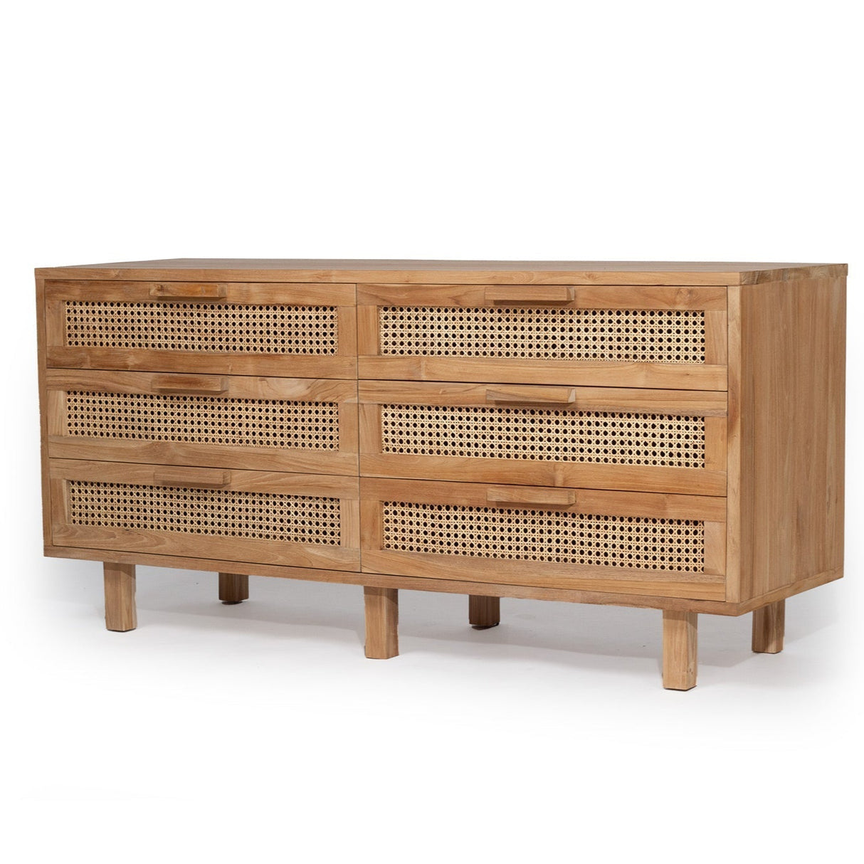 Laurel Chest of Teak Drawers - Natural 1.6m