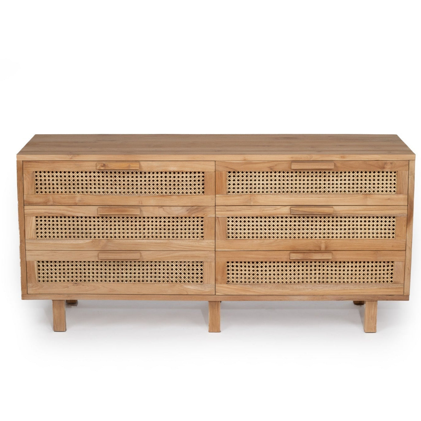 Laurel Chest of Teak Drawers - Natural 1.6m
