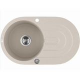 Laveo 470*780*204mm Beige Granite Stone Sink Single Bowl with Drainer