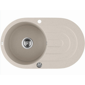 Laveo 470*780*204mm Beige Granite Stone Sink Single Bowl with Drainer