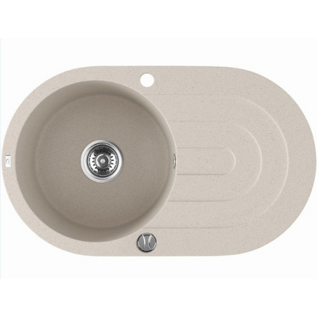Laveo 470*780*204mm Beige Granite Stone Sink Single Bowl with Drainer