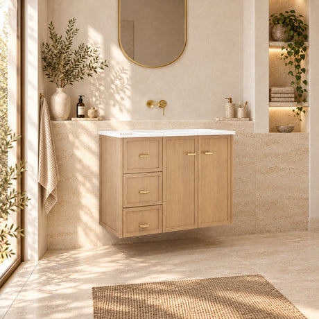 Riva Tofino Wall Hung Vanity Coastal Oak 