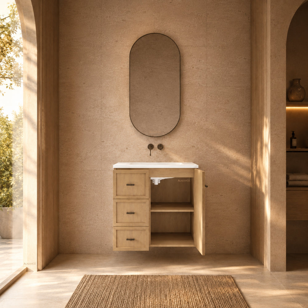 Riva Tofino Wall Hung Vanity Coastal Oak 