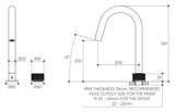 Leggero Hob Progressive Sink Mixer Set 200 Curved Spout Lead Free drawing