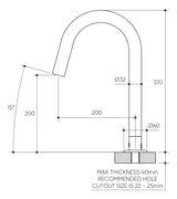 Leggero Sink 200 Curved Spout Lead Free drawing