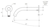 Leggero Wall Basin/Bath 220 Curved Spout Lead Free drawing