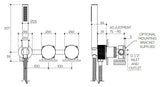 Leggero Wall Progressive Mixer with Diverter & Hand Shower Lead Free drawing