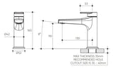 Lekki Basin Mixer Lead Free drawing