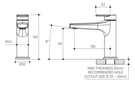 Lekki Basin Mixer Lead Free drawing