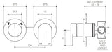 Lekki Shower/Wall Mixer with Diverter Lead Free drawing