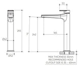 Lekki Tall Basin Mixer Lead Free drawing