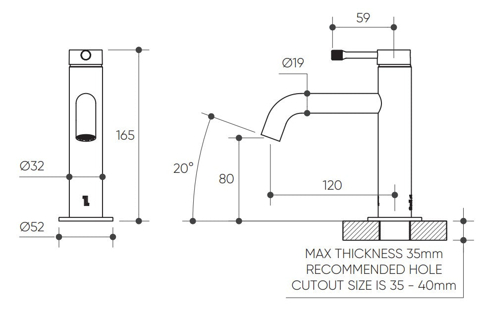 Leora Basin Mixer Lead Free drawing