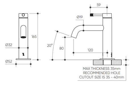 Leora Basin Mixer Lead Free drawing