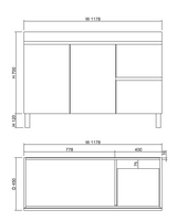 Riva LESS Freestanding Vanity Gloss White (All Sizes)