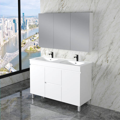 Riva LESS Freestanding Vanity Gloss White (All Sizes)