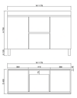 Riva LESS Wall Hung Vanity Gloss White (All Sizes)
