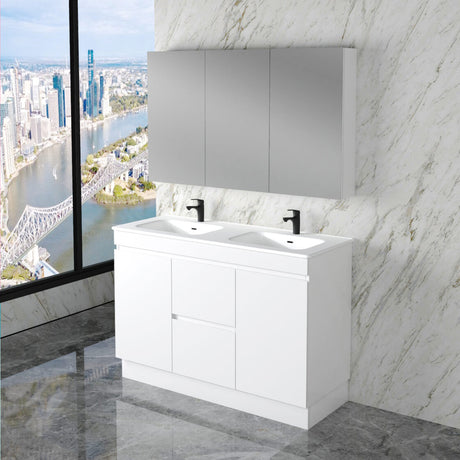 Riva LESS Freestanding Vanity Gloss White (All Sizes)