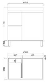 Riva LESS Freestanding Vanity Gloss White (All Sizes)