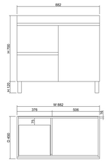 Riva LESS Freestanding Vanity Gloss White (All Sizes)