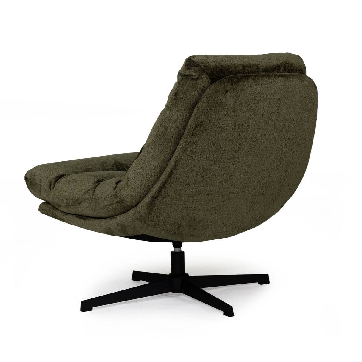 Liam Swivel Chair – Sleek black powder-coated steel legs – Forest