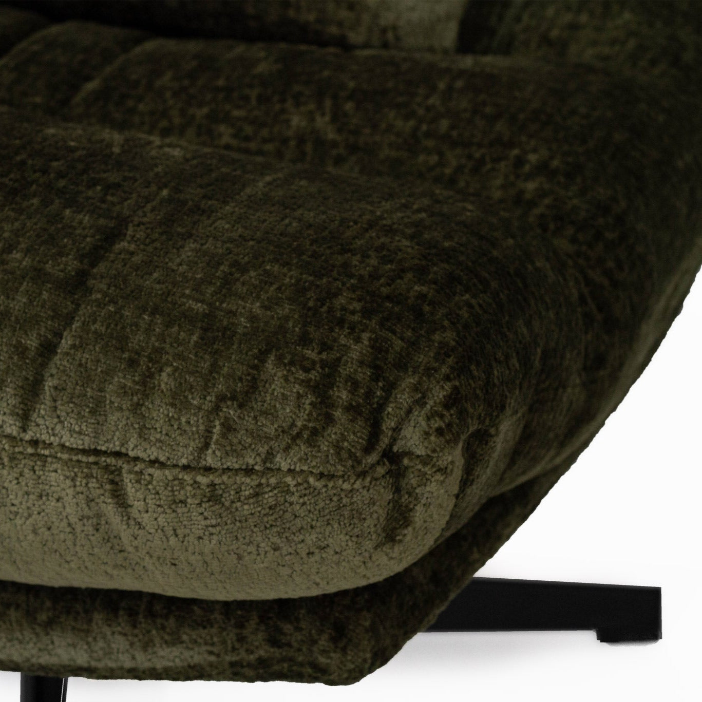 Liam Swivel Chair – Sleek black powder-coated steel legs – Forest