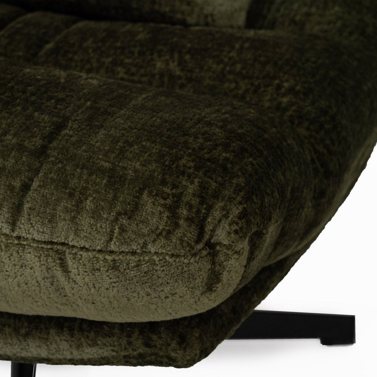 Liam Swivel Chair – Sleek black powder-coated steel legs – Forest